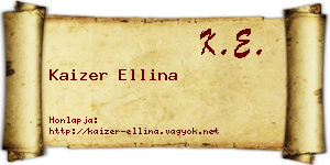 Kaizer Ellina névjegykártya